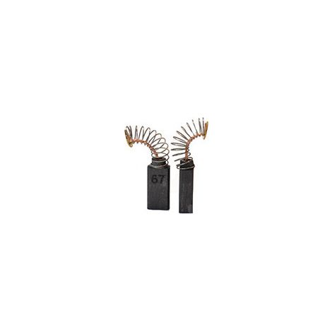 Juego de 2 carbones adaptables para Bosch. Dimensiones: 6,35 x 6,35 x 14,5 mm.