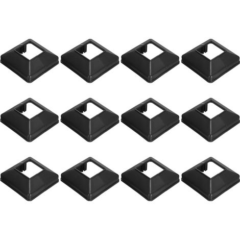 12 Pack Jupe De Poteau 1.6 x 1.6 Pouce Carré Style Fendu Noir (1/5)