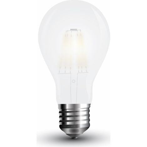 Ampoule LED V-TAC E27 6 W 110 lm/W A60 Filament Satin Blanc Chaud (1/3)