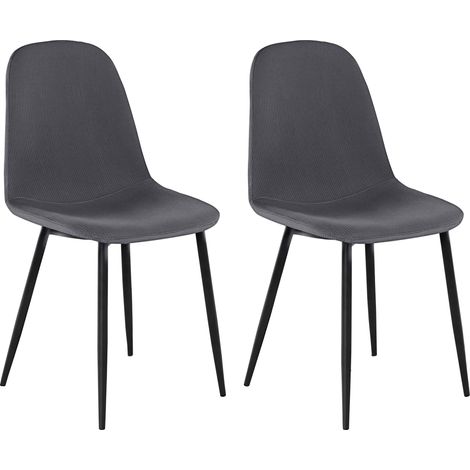 Miller-Chaise de salle à manger en tissu anthracite Lot de 2