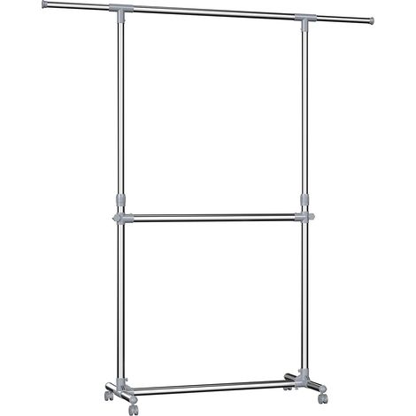 Burro perchero para ropa con ruedas ajustable gris 120000840 (1/5)
