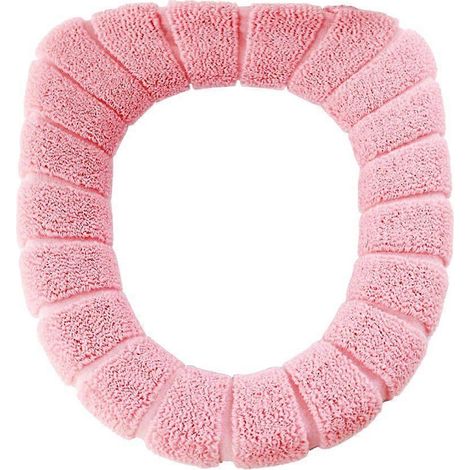 Housse de siège de toilette Closestool lavable, tapis et coussin chauffants (rose) (1/3)