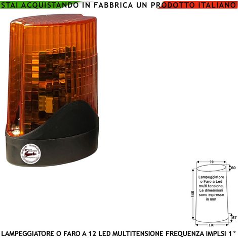 Lampeggiante Oppure Programmato Luce Fissa Con 12 Led 4 File da 3 Led a Croce Intermittenza 60 Cicli al Minuto Alimentazione 12 Vcc 24/230 Vac Utilizzo Ripetitore di allarme o Monitore su Automatismi (1/4)