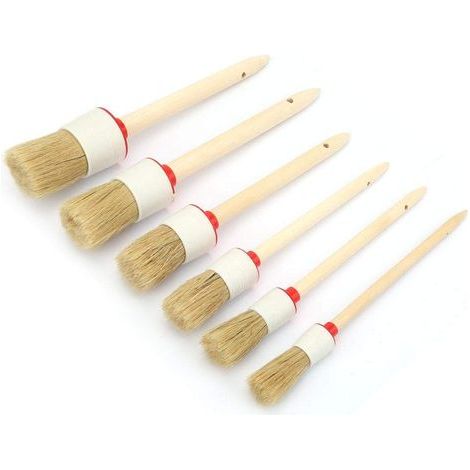Lot 6 brosses détail auto – manche bois – nettoyage roues / moteur / intérieur / ventilation – voiture / moto (1/5)