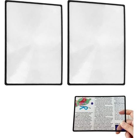 3-fache (300 %) Kartenlupe, Fresnel-Vergrößerungsfolien, Seitenlupe für ältere Menschen, ältere Väter, Mütter, zum Lesen klein gedruckter Bücher (4,70" x 7") (1/5)