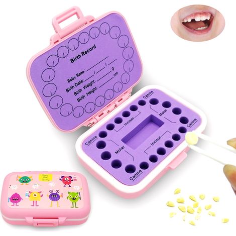 Boîte de rangement pour dents de lait PP, coffret de fée des dents, organisateur de dents d'enfant, contenant mignon pour dents et cheveux de bébé. (1/5)