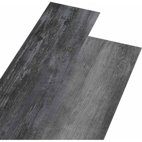 Bandes de revêtement de sol auto-adhésives, 32 pièces, gris clair, 4,46 mètres carrés, matériau PVC.