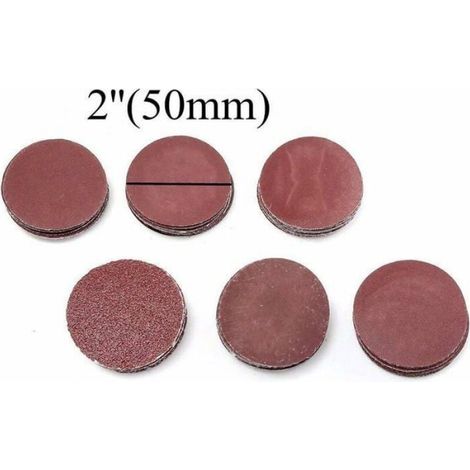 Disque Abrasif - 50 mm - Grains 100 240 600 800 1000 2000 - Pour Ponçage Bois Métal Plâtre Composite - 60 Pièces (1/4)