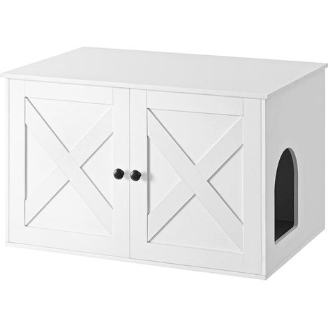 Maison de toilette 80 x 53 x 50 cm pour chats marron rustique et noir (1/2)