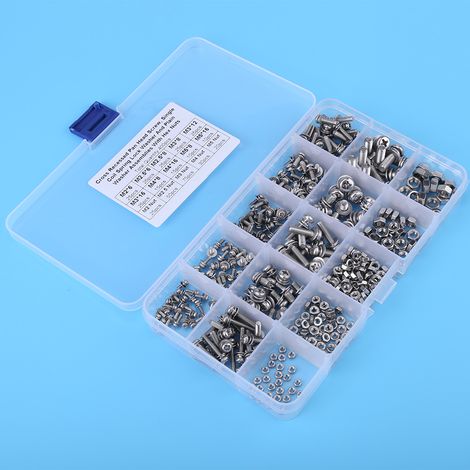 400-teiliges Set mit Kreuzschlitzschrauben, Muttern und Unterlegscheiben der Größen M2, M2,5, M3, M4 und M5 (1/5)