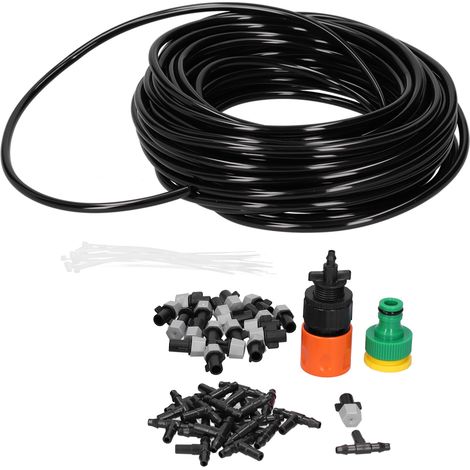 Kit de buses d'arrosage brumisateur pour système d'irrigation de jardin de 20 m avec accessoires d'arrosage rafraîchissants