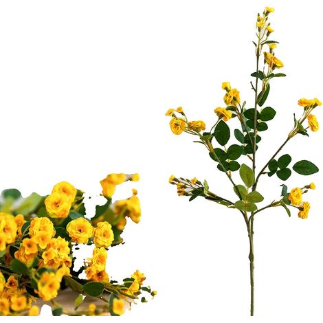 Decoración rosa, seda artificial, uso en interiores, AMARILLO (1/2)