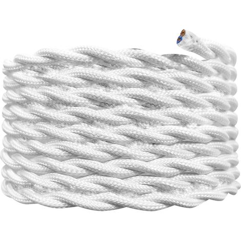 Câble électrique torsadé blanc, long. 3m, diam. 6.2mm  - Tibelec (1/5)