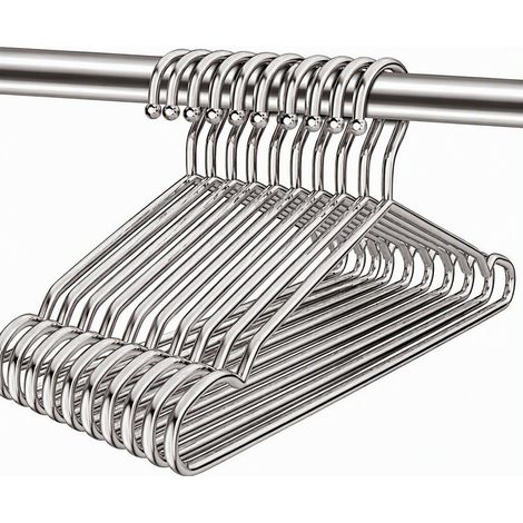 Cintre en acier inoxydable 304 renforcé 42 cm, épaisseur 3 mm, cintre solide pour chemises, pantalons et vestes, usage adulte