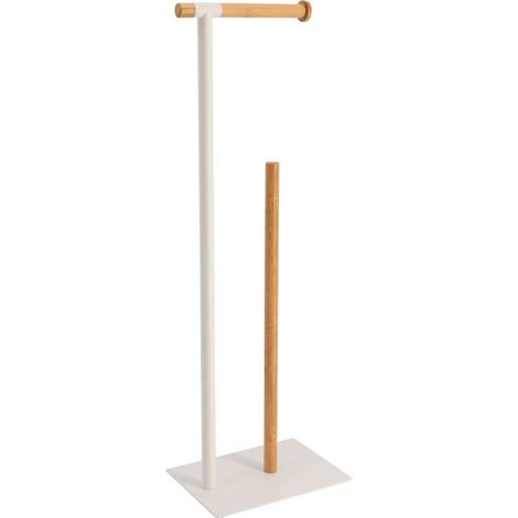 Dérouleur avec réserve métal blanc et bambou (1/2)