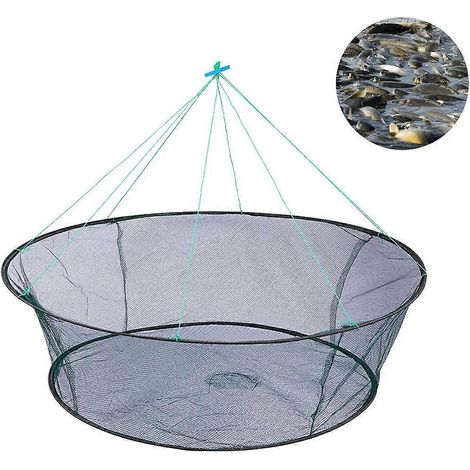 Filet de pêche à crevettes pliable de type ouvert, pour réservoir d'eau, 80 x 60 cm (1/5)