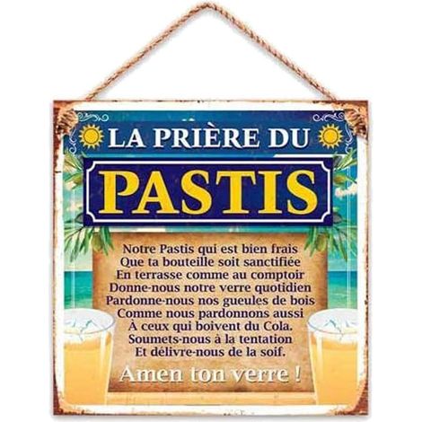 Plaque métallique Pastis 20 cm