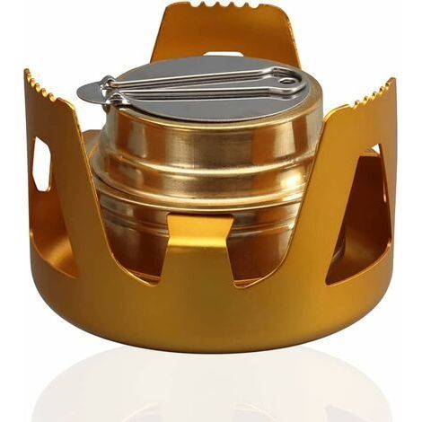 Mini Brûleur à Alcool Portable en Alliage d'aluminium Mini Réchauds de Camping à Gaz Ultraléger Brûleur à Alcool en Laiton pour Randonnée Camping Pique Nique (1/5)