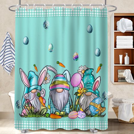 Rideau de bain imprimé polyester 180x180 design voile de douche pour jeune couple emménageant (1/5)