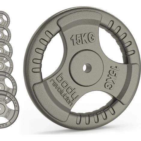 Body Revolution 2 x 15kg Standard Weight Plates – Cast Iron with