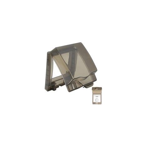 Boîtier de protection étanche pour prise électrique – IP55 résistant à l'humidité – Montage à vis pour sécurité – 120° d'ouverture facile (1/5)
