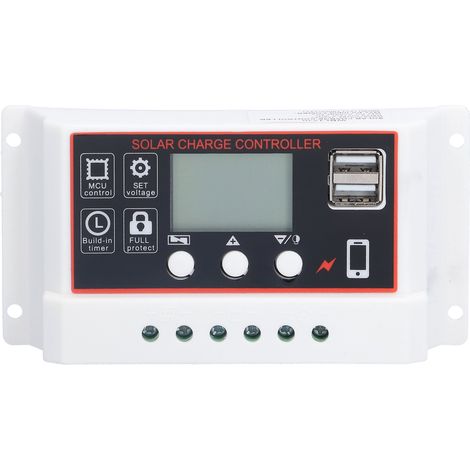 Régulateur solaire 30A pour batteries lithium, fonction de protection simple, contrôleur photovoltaïque pour panneaux solaires (1/5)