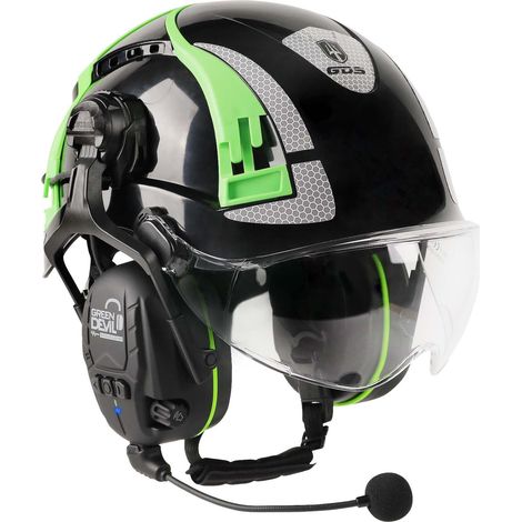 Protective Helmet with Active Hearing Protection and Clear Visor - ABS EN 397 Safety Helmet - EN352 SNR 32dB Compliant with Bluetooth (1/5)
