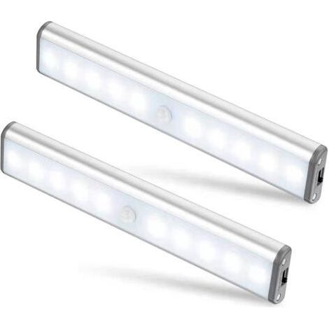 Moston 2er-Pack 10 LEDs, kabellos, USB-aufladbar, magnetisch, mit Bewegungssensor, 2 Beleuchtungsmodi, tragbar. Schrankleuchte, Notleuchte, Nachtlicht für Kinder, Akzentbeleuchtung… (1/5)