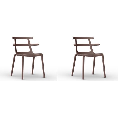 Set 2 sillas interior, exterior chocolate TOKYO Resol