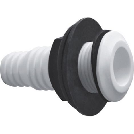 Raccordo cassone diritto in plastica 3/4" con ghiera con portagomma