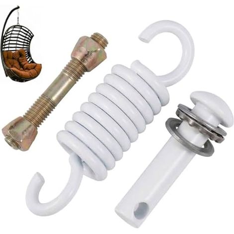 Kit de suspension pour chaise hamac - Matériel de ressort robuste - Crochets et boulons à ressort pour accrocher des chaises œufs, des sièges de balançoire, des balançoires de porche, des sacs (1/5)