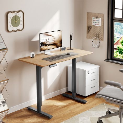 WOLTU Höhenverstellbarer Schreibtisch Gestell, Tischgestell mit 4 Memory-Steuerung, USB-Ladeanschluss, Elektrisches Schreibtisch Tischgestell, verstellbare Höhe und Breite, Schwarz (1/5)