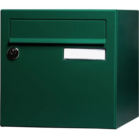 RENZ Boîte aux lettres normalisée - 2 portes - Essentiel - acier vert brillant (1/5)