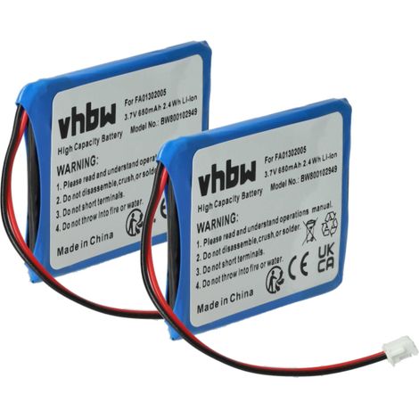 vhbw 2x Akku kompatibel mit Swyx D215, D843, D210 schnurlos Festnetz Telefon (650 mAh, 3,7 V, Li-Ion) (1/5)
