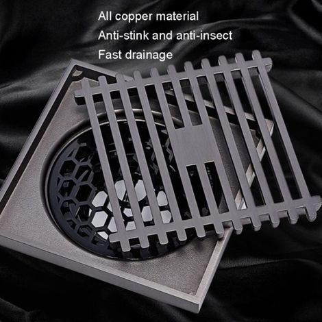 Siphon De Sol - Cuivre - Anti-Odeurs - Double Usage Pour Machine À Laver Et Salle De Bain - 10x10 Cm (1/5)