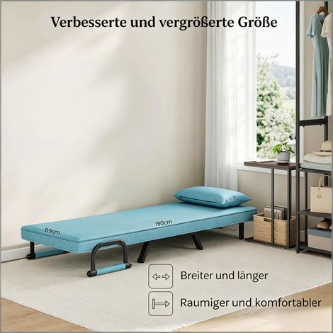 Fauteuil-lit convertible spacieux multifonctionnel pliant en lit 130x190 cm