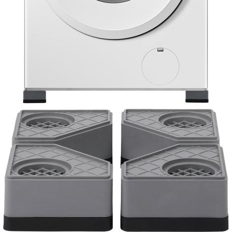 Longziming - Tapis anti-vibrations pour lave-linge – Tapis antidérapant et insonorisant – Pieds de lave-linge et sèche-linge – Stabilité accrue – Réduit les vibrations – Protège les sols – Matériau du (1/5)
