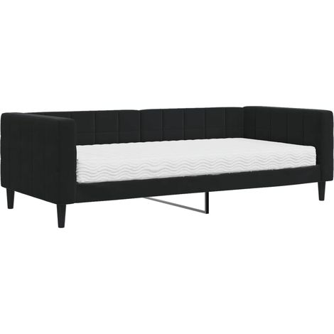 Maison Exclusive - Divano Letto con Materasso Nero 90x200 cm in Velluto (1/5)