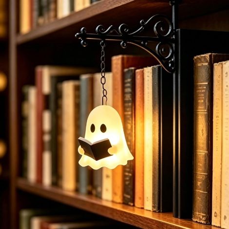 Fermalibri in metallo - Fermalibri con luce - Lanterna da biblioteca - Lanterna da scaffale in miniatura - Lampada da lettura per librerie - Illuminazione decorativa per scaffali (1/5)