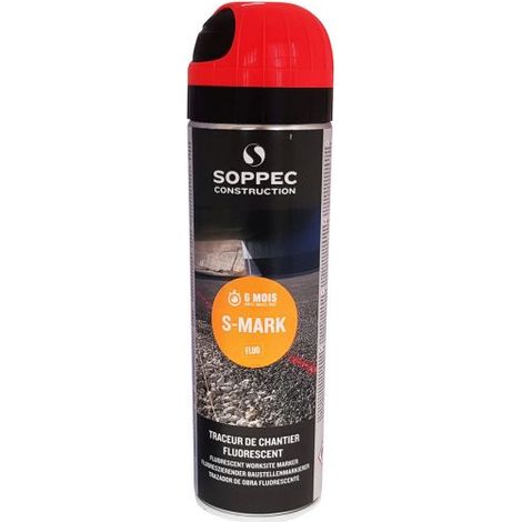 Rotulador de construcción rojo fluorescente en spray 500ml - SOPPEC - 141913O