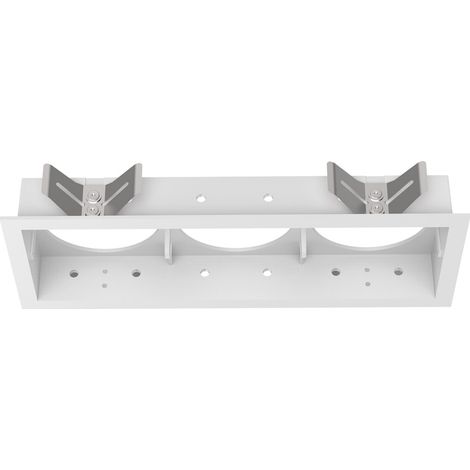 Cornice Rettangolare Tripla A Incasso Contemporanea Bento Metallo Bianco (1/2)