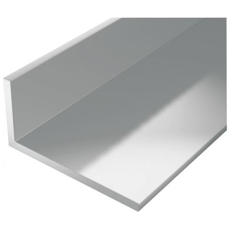 Profil d'angle en aluminium 2000mm – Largeur 40mm – Finition argent – Pour murs et sols – Profilé de finition technique – Alberts