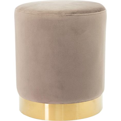 Marvin Pouf In Velluto Poggiapiedi Sgabello Per Casa Soggiorno Letto Camera Salotto Divano Tavolino Rotondo Poltrona Tortora
