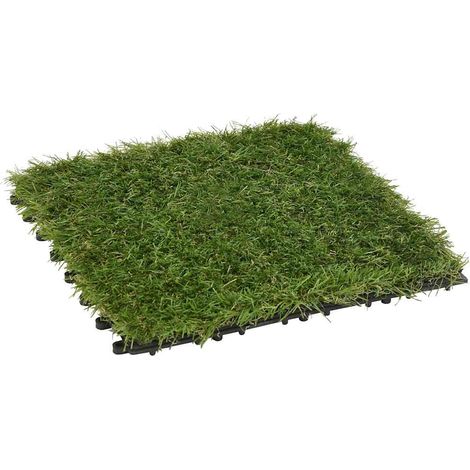 vidaXL Artificial Grass Tiles 11 pcs Green 30x30 cm (1/5)