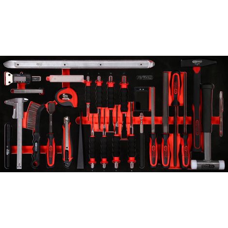 KS Tools Hammer- / Meißel- / und Messwerkzeug-Satz in Schaumstoffeinlage, 36-tlg. (1/3)