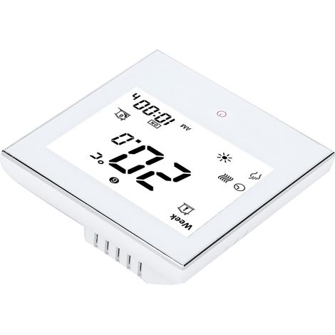 Thermostat d'ambiance programmable hebdomadairement, écran tactile LCD, 5 A, 110-230 V CA