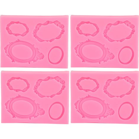 4pcs Picture Frames Silicone Mold Cake Decorating Photo Frame Chocolate Making Mold (1/5)