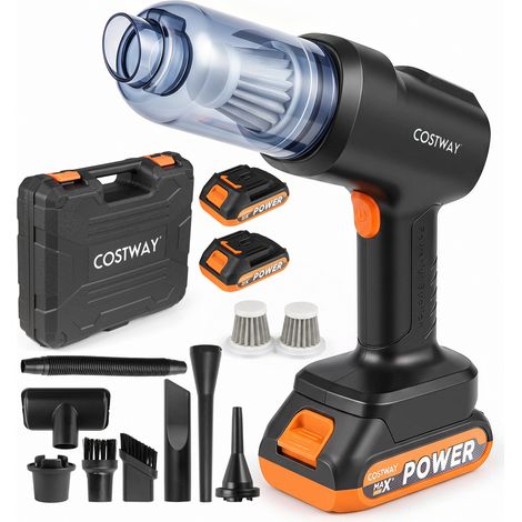 Aspirateur à Main Sans Fil 21000 Pa, Mini Aspirateur Voiture 2 en 1 avec 2 Batteries, Filtre Inox Lavable, 8 Accessoires, Boîte de Rangemen (1/5)