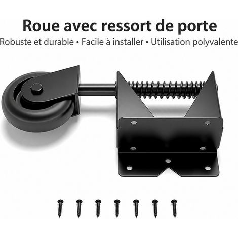 Roulette de portail à ressort JS241021 droite en nylon 100 mm 100 kg réf 0571 42 × 26 × 7 cm 1,2 kg – Livraison gratuite (1/5)