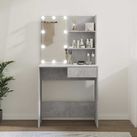 vidaXL Tocador con LED color gris hormigón 74,5x40x141 cm (1/5)